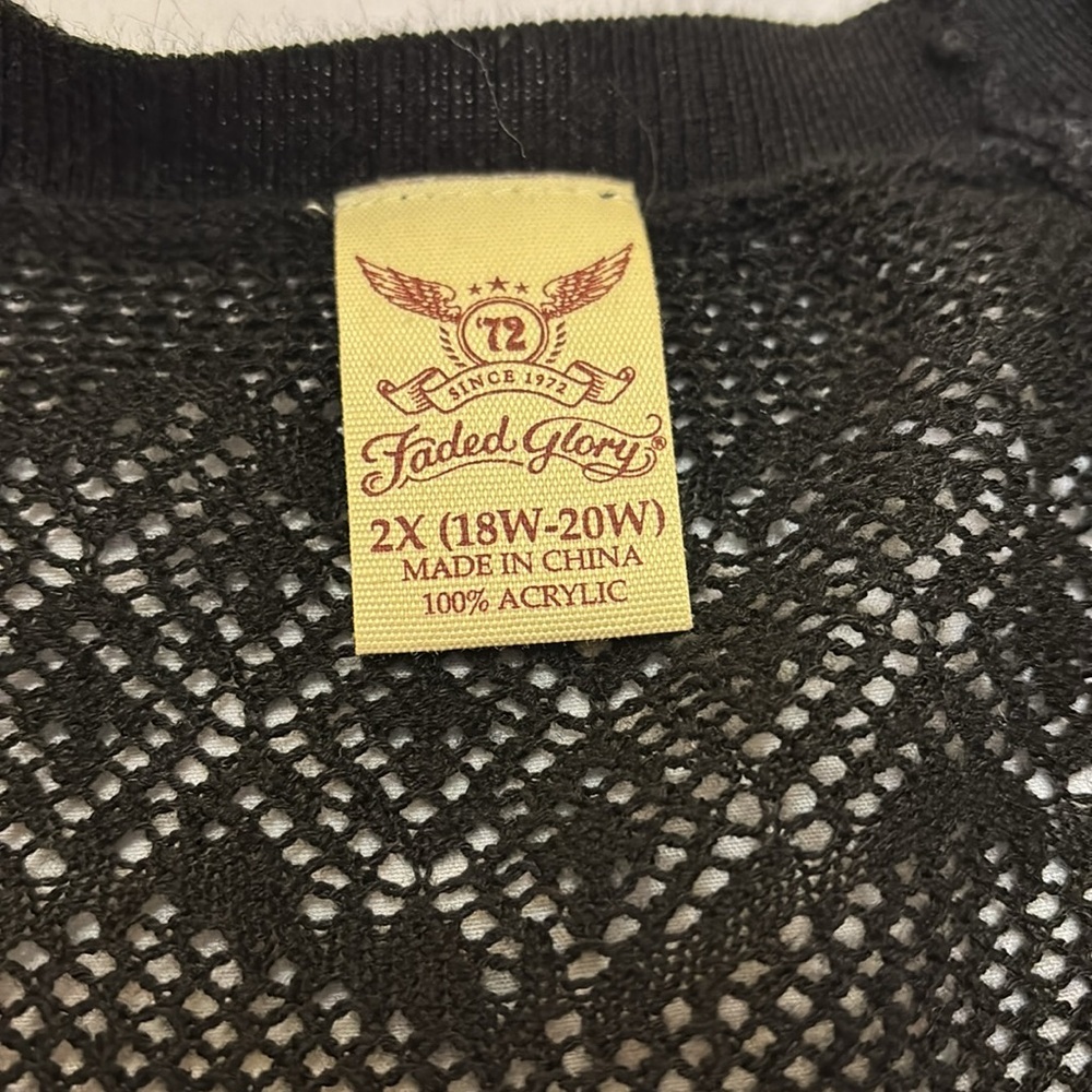 Faded Glory Black Cardigan Sweater Sleeveless - Picture 2 of 5